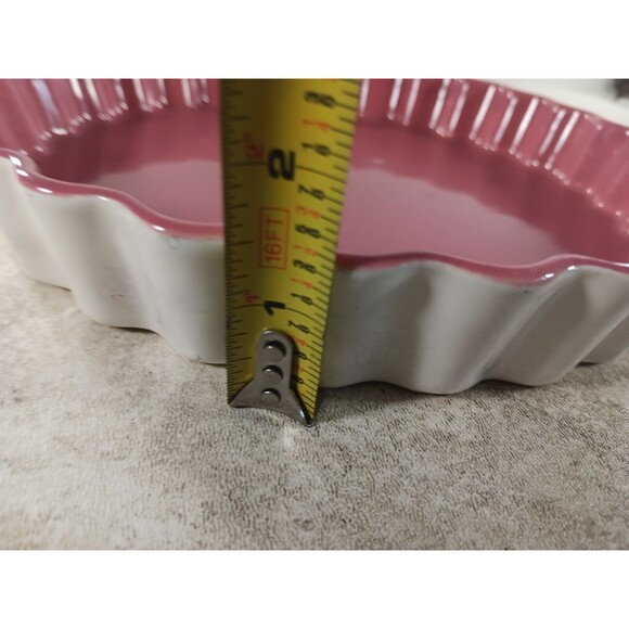Quiche Pan Pink Ceramic Stoneware 10" Made in Japan - Picture 6 of 6